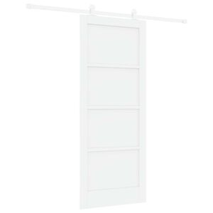 vidaXL Porte coulissante Blanc 83 x 202 cm Bois de pin massif