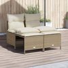 vidaXL Salon de jardin avec coussins 4 pcs beige r&eacute;sine tress&eacute;e