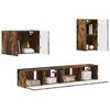vidaXL Ensemble de meuble TV mural 4 pcs Ch&ecirc;ne fum&eacute; Bois d'ing&eacute;nierie