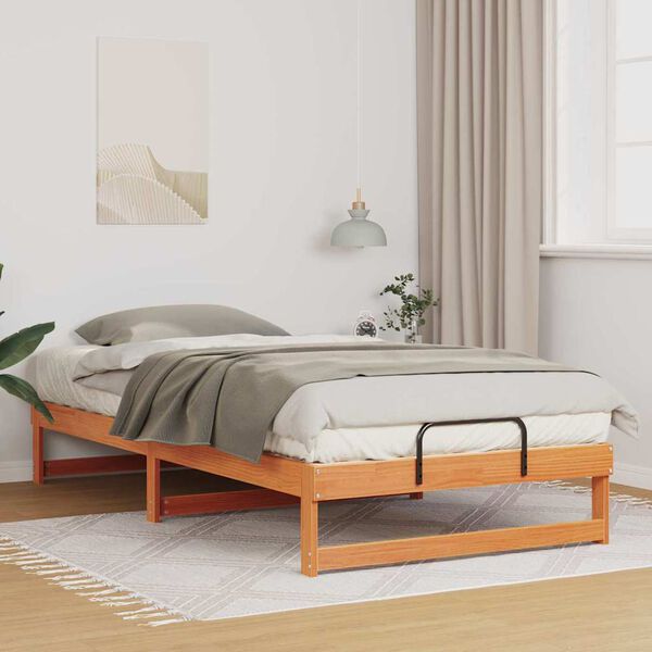 vidaXL Cadre de lit Marron 100 x 200 cm Pin massif