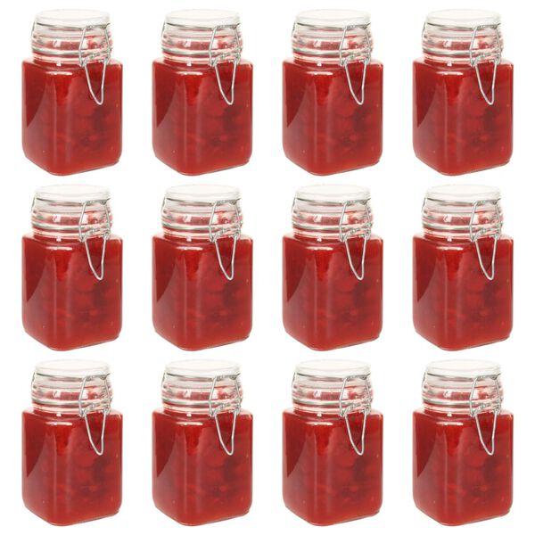 vidaXL Pots à confiture en verre avec serrure 12 pcs 260 ml