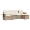 vidaXL Salon de jardin avec coussins 5 pcs beige r&eacute;sine tress&eacute;e