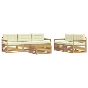 vidaXL Ensemble de canap&eacute;s d'ext&eacute;rieur 6 pc Blanc et cr&egrave;me