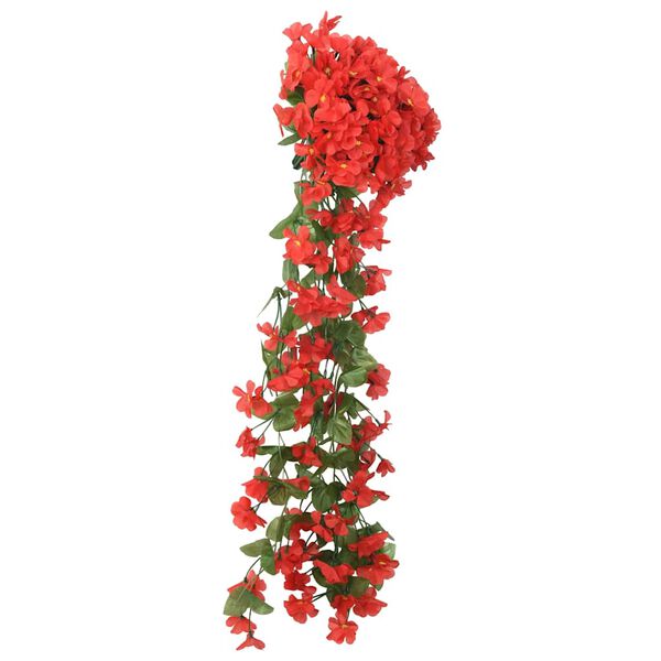 vidaXL Guirlandes de fleurs 3 pcs rouge 85 cm