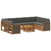 vidaXL Ensemble de canap&eacute;s d'ext&eacute;rieur 10 pc Naturel et Anthracite