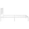 vidaXL Cadre de lit m&eacute;tal sans matelas et t&ecirc;te de lit blanc 100x190 cm