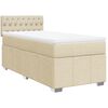 vidaXL Sommier &agrave; lattes de lit avec matelas Cr&egrave;me 100x200 cm Tissu