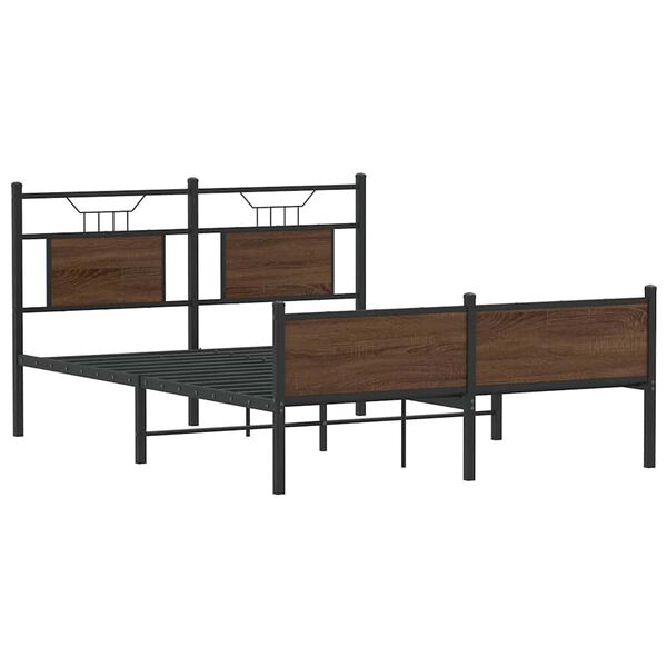 vidaXL Cadre de lit sans matelas ch&ecirc;ne marron 140x190 cm
