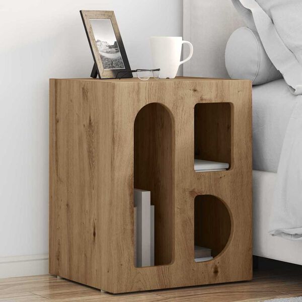 vidaXL Table de chevet Ch&ecirc;ne artisanal 40 x 35 x 50 cm