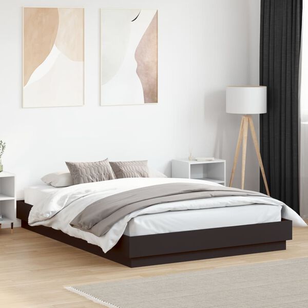vidaXL Cadre de lit avec LED sans matelas noir 150x200 cm