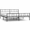 vidaXL Cadre de lit m&eacute;tal sans matelas avec pied de lit noir 183x213cm