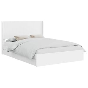 vidaXL Cadre de lit avec rangement et t&ecirc;te de lit Blanc 160 x 200 cm