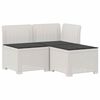 vidaXL Canap&eacute; de jardin 3 places avec coussins look rattan PP Blanc