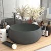 vidaXL Lavabo rond de luxe Gris fonc&eacute; mat 40x15 cm C&eacute;ramique