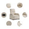 vidaXL Fauteuil inclinable &eacute;lectrique beige tissu microfibre