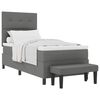 vidaXL Lit &agrave; ressorts avec matelas Gris fonc&eacute; 80 x 200 cm tissu