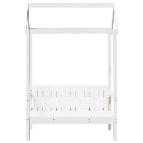 vidaXL Banc avec toit blanc 117,5x70x176,5 cm bois de pin massif