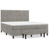vidaXL Sommier &agrave; lattes de lit et matelas Gris clair 180x200cm Velours