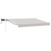 vidaXL Cadre de store manuel avec LEDs Gris clair et blanc 5 x 3 m