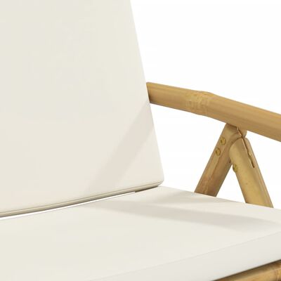 vidaXL Chaises de bistro pliantes lot de 4 et coussins blanc crème