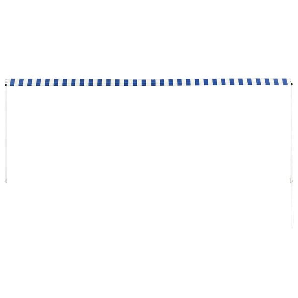 vidaXL Auvent r&eacute;tractable 350x150 cm Bleu et blanc