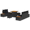 vidaXL Ensemble de canap&eacute; de jardin avec coussin 8 pcs Noir