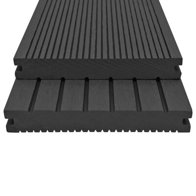 vidaXL Panneaux de terrasse solides et accessoires WPC 26m² 2,2 m Noir