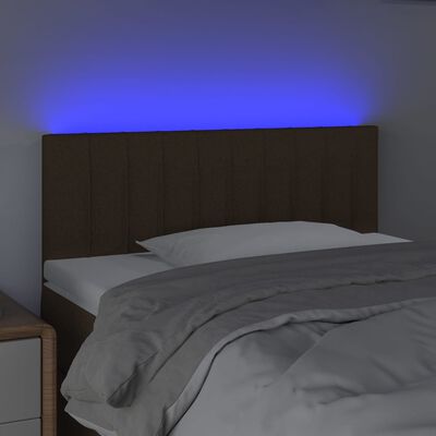 vidaXL Tête de lit à LED Marron Foncé 80x5x78/88 cm Tissu