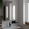 vidaXL Armoire de bain &agrave; miroir avec LED arqu&eacute;e noir 42x13x70 cm