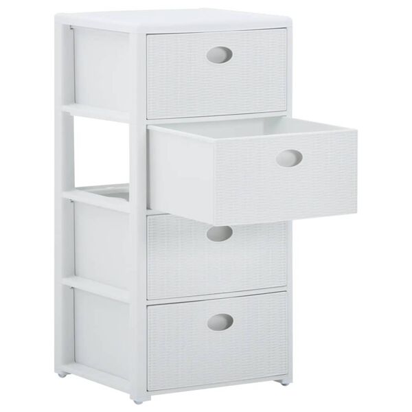 vidaXL Commode &agrave; 4 tiroirs Blanc 40x40x80 cm