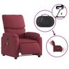 vidaXL Fauteuil de massage inclinable &eacute;lectrique Rouge bordeaux Tissu
