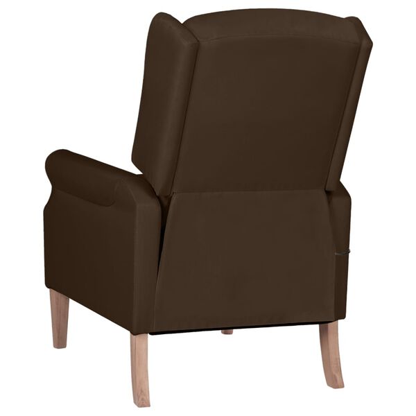 vidaXL Fauteuil de massage inclinable Marron fonc&eacute; Tissu