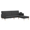 vidaXL Canap&eacute;-lit &agrave; 2 places avec repose-pied Gris fonc&eacute; Tissu