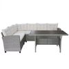 vidaXL Salon de jardin 3 pcs avec coussins R&eacute;sine tress&eacute;e Gris