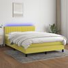 vidaXL Sommier &agrave; lattes de lit avec matelas LED Vert 140x200 cm Tissu