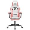 vidaXL Chaise de jeu avec repose-pied Blanc et rose Similicuir