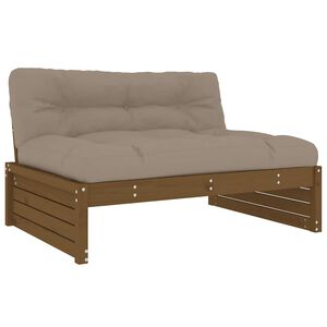 vidaXL Canap&eacute; central 120x80 cm marron miel bois de pin massif