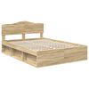 vidaXL Cadre de lit Sonoma 160 x 200 cm Bois de pin massif