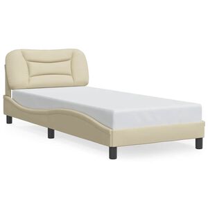 vidaXL Cadre de lit sans matelas Hvar cr&egrave;me 80x200 cm tissu