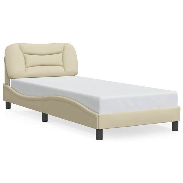 vidaXL Cadre de lit sans matelas Hvar cr&egrave;me 80x200 cm tissu