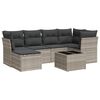 vidaXL Salon de jardin avec coussins 7 pcs gris clair r&eacute;sine tress&eacute;e