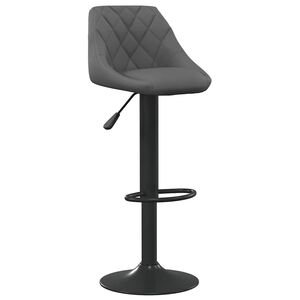 vidaXL Tabouret de bar Gris fonc&eacute; Velours