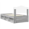 vidaXL Cadre de lit Gris Sonoma 90 x 190 cm Bois de pin massif