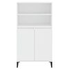 vidaXL Buffet haut Blanc 60x36x110 cm Bois d'ing&eacute;nierie