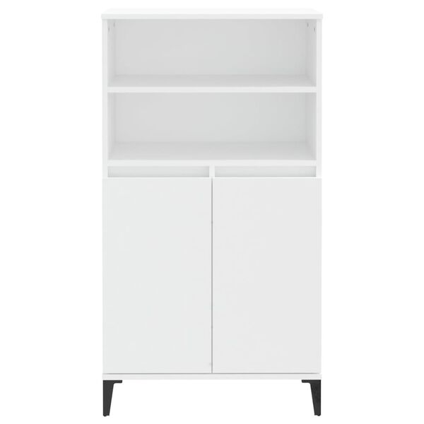 vidaXL Buffet haut Blanc 60x36x110 cm Bois d'ing&eacute;nierie