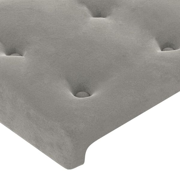 vidaXL T&ecirc;te de lit Gris clair 180x5x118/128 cm Velours