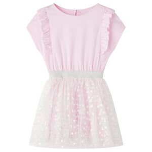 vidaXL Robe pour filles volants rose clair 104