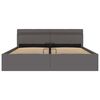 vidaXL Cadre de lit à rangement avec LED Gris Similicuir 180x200 cm