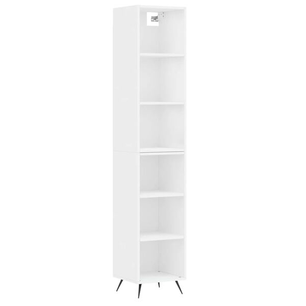 vidaXL Buffet haut Blanc 34,5x32,5x180 cm Bois d'ing&eacute;nierie