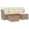 vidaXL Salon de jardin avec coussins 5 pcs beige r&eacute;sine tress&eacute;e